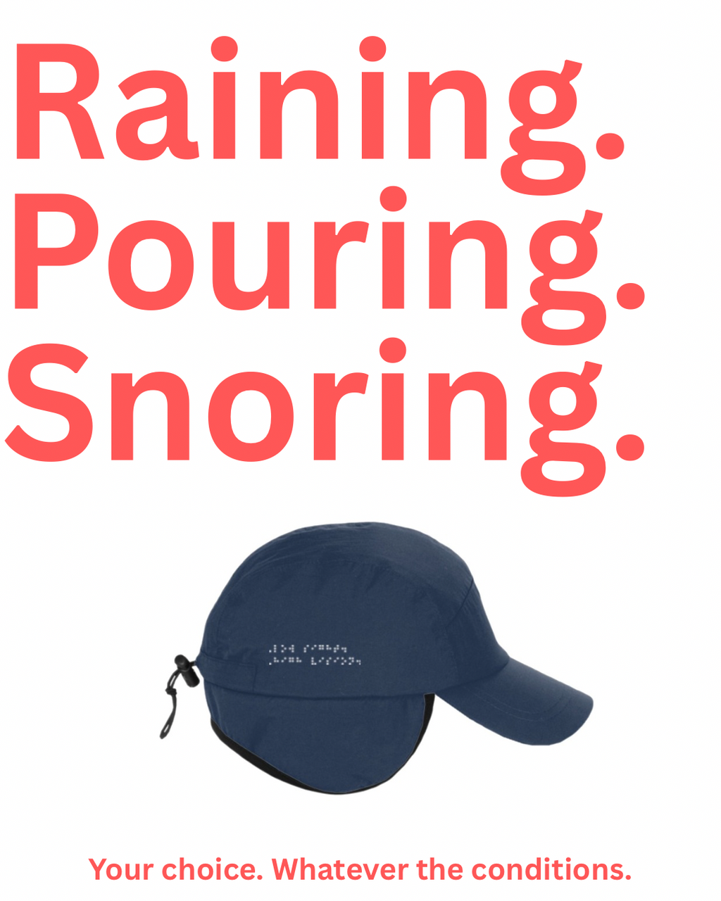 Low sight. High vision. Navy and white outdoor hybrid cap.